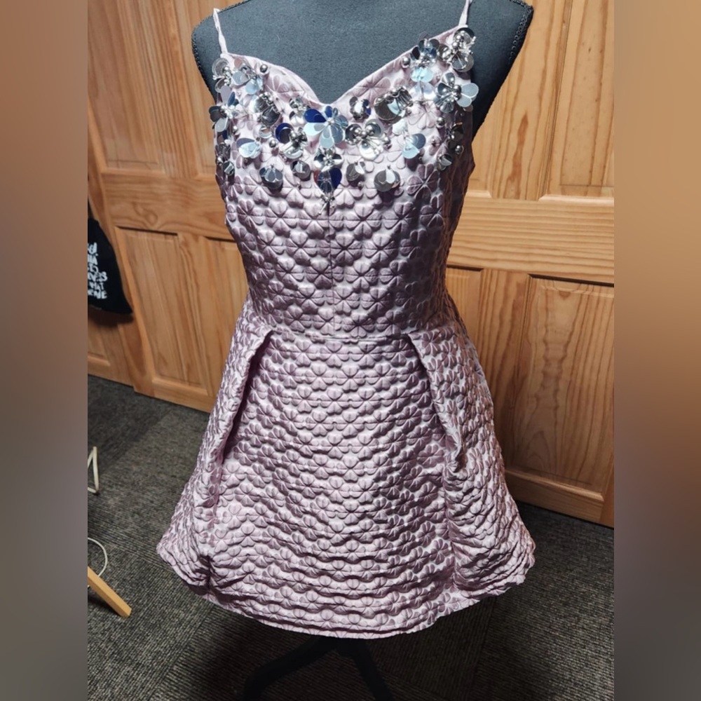 Kate Spade Pink Dress with Embellished Neckline